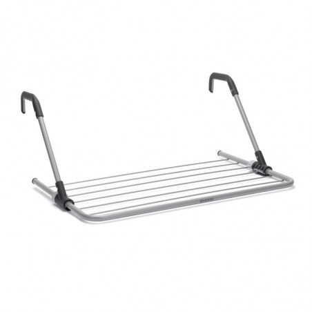 Uscator de rufe suspendat Branbatia 90300178, 4,5 m, Pentru pereti pana la 11 cm, Brate pliabile, Inox