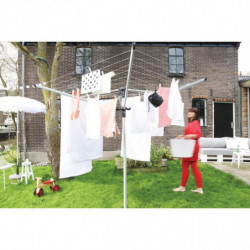 Uscator de rufe pentru exterior Brabantia Lift-O-Matic Advance 90300254, 50 m, Inaltime reglabila, Suport metalic, Husa, Geanta clesti, Rezistent la coroziune, Inox