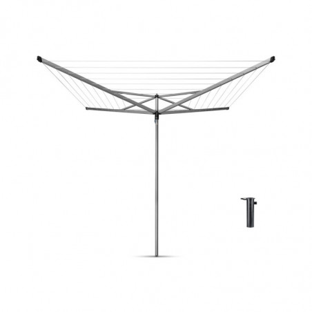 Brabantia Essential Outdoor Space 90300258, 50 m, Concrete Anchor, Corrosion-Resistant, Stainless Steel