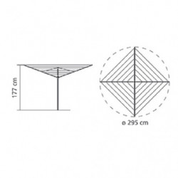Brabantia Essential Outdoor Space 90300258, 50 m, Concrete Anchor, Corrosion-Resistant, Stainless Steel