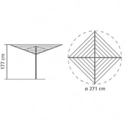 Brabantia Essential spațiu exterior 90300259, 40 m, Ancoră pentru betonare, Carcasă, Rezistent la coroziune, Inox