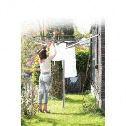 Uscator de rufe pentru exterior Brabantia TopSpinner 90300263, 50 m, Suport metalic, Husa, Rezistent la coroziune, Inox