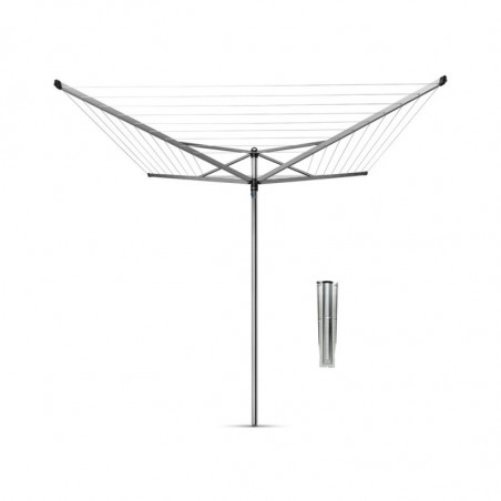 Brabantia TopSpinner 90300265 Outdoor Spinner, 60 cm, Metal Ground Spike, Corrosion-Resistant, Stainless Steel