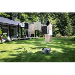 Uscator de rufe pentru exterior Brabantia TopSpinner 90300265, 60 m, Suport metal, Rezistent la coroziune, Inox