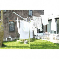 Uscator de rufe pentru exterior Brabantia TopSpinner 90300265, 60 m, Suport metal, Rezistent la coroziune, Inox