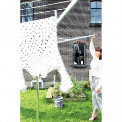 Brabantia TopSpinner 90300265 Outdoor Spinner, 60 cm, Metal Ground Spike, Corrosion-Resistant, Stainless Steel