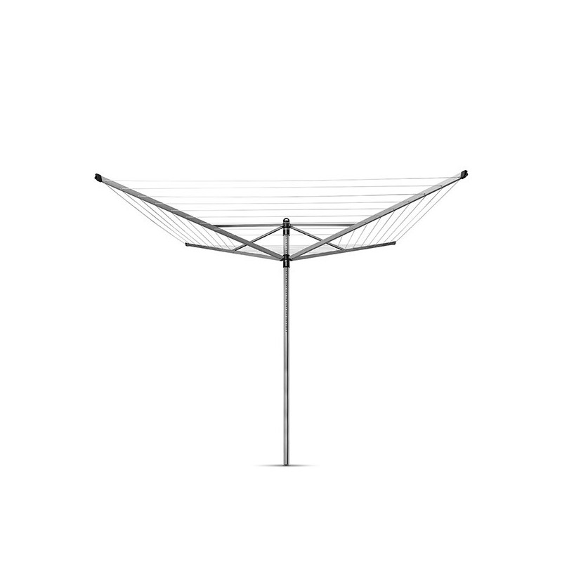 Brabantia Lift-O-Matic Outdoor Clothesline 90300267, 50 m, Height-adjustable, Metal ground stake, Bag with clothespins, Corrosion-resistant, Stainless steel