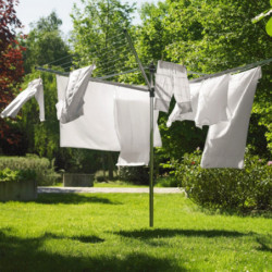 Външен простор Brabantia Lift-O-Matic 90300269, 60 м, Регулируема височина, Метален шиш за вкопаване, Резистентен на корозия, Инокс