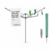 Uscator de rufe pentru exterior Brabantia Lift-O-Matic 90300270, 60 m, Inaltime reglabila, Suport metalic, Husa, Rezistent la coroziune, Inox