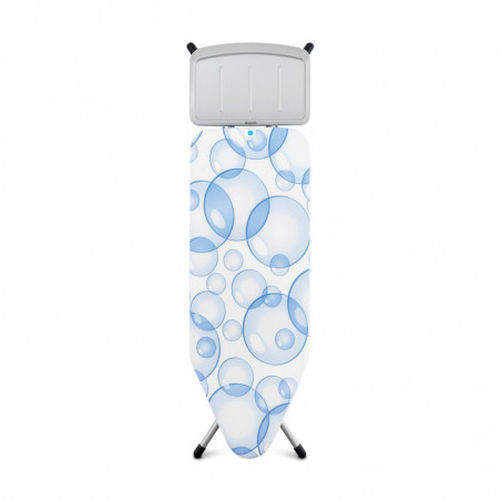 Brabantia C 90300114 Ironing Board, 124x45 cm, 7-position height adjustment, Steam generator holder, PerfectFlow, White/Light Blue
