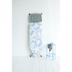 Brabantia C 90300114 Ironing Board, 124x45 cm, 7-position height adjustment, Steam generator holder, PerfectFlow, White/Light Blue