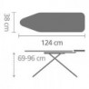 Masa de calcat Brabantia B 90300120, 124x38 cm, 7 pozitii de reglare, Suport generator de abur, PerfectFlow, Alb/Albastru