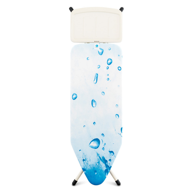 Brabantia C 90300135 Ironing Board, 124x45 cm, 7 height settings, Steam generator holder, White/Blue