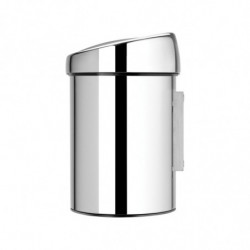 Κάδος Brabantia Touch Bin 647210, 3 L, Ομαλό και αθόρυβο άνοιγμα, Επιτοίχια τοποθέτηση, Λαμπερό ανοξείδωτο ατσάλι