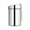 Cos de gunoi Brabantia Touch Bin 647210, 3 L, Deschidere lina si silentioasa, Montare pe perete, Otel inoxidabil lucios, Inox