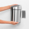 Brabantia Touch Bin 647214, 3 L, Smooth and silent opening, Wall-mounted, Black/Stainless Steel