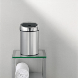 Brabantia Touch Bin 647217, 3 L, Smooth and silent opening, Wall-mounted, Fingerprint-resistant, Stainless steel