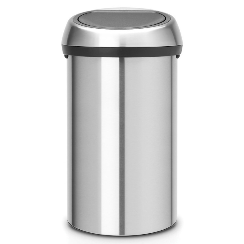 Brabantia Touch Bin 647245, 60 L, Smooth and silent opening, Stainless steel/matte