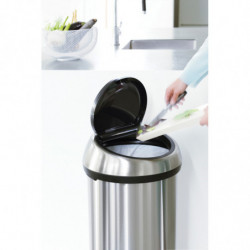Brabantia Touch Bin 647245, 60 L, Smooth and silent opening, Stainless steel/matte