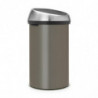 Brabantia Touch Bin 647249, 60 L, Smooth and Silent Opening, Gray