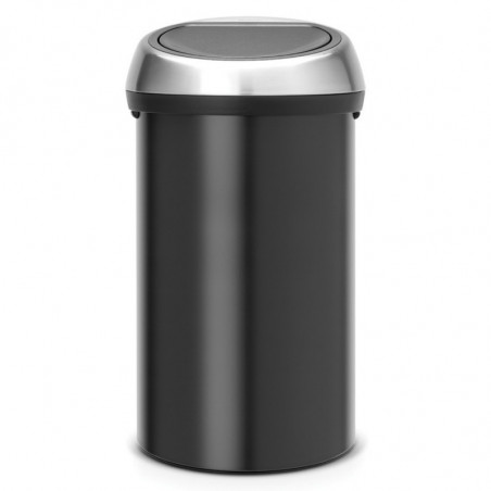 Кош за боклук Brabantia Touch Bin 647251, 60 л, Плавно и безшумно отваряне, Черен/инокс