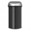 Кош за боклук Brabantia Touch Bin 647251, 60 л, Плавно и безшумно отваряне, Черен/инокс