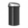 Brabantia Touch Bin 647251, 60 l, Ομαλό και αθόρυβο άνοιγμα, Μαύρο/inox