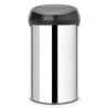 Cos de gunoi Brabantia Touch Bin 647253, 60 L, Deschidere lina si silentioasa, Inox/negru
