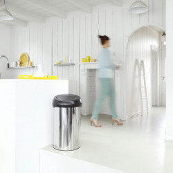 Кош за смет Brabantia Touch Bin 60L, Brilliant Steel, черен капак