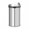 Кош за боклук Brabantia Touch Bin 647255, 60 л, Плавно и безшумно отваряне, Устойчив на пръстови отпечатъци, Инокс/мат