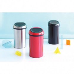 Brabantia Touch Bin 647255, 60 L, Smooth and silent opening, Fingerprint-resistant, Stainless steel/matte