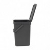 Brabantia Sort&Go 647670 Recycling Bin, 12 L, Handle, Wall-mountable, Dark Gray