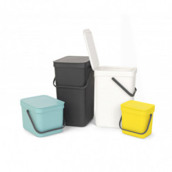 Brabantia Sort&Go κάδος χωριστής συλλογής απορριμμάτων 648974, 6 l, Χειρολαβή, Επιτοίχιος, Σκούρο γκρι