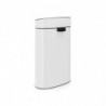 Brabantia Touch Bin New 649729, 40 l, închidere silențioasă și lină, spate plat, alb