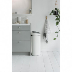 Brabantia Touch Bin New 649729, 40 l, închidere silențioasă și lină, spate plat, alb
