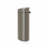 Кош за боклук Brabantia Touch Bin New 649732, 40 л, Безшумно и плавно затваряне, Плосък гръб, Сив