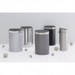 Brabantia Touch Bin New 649732, 40 L, Silent and Smooth Closing, Flat Back, Gray
