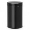 Кош за боклук Brabantia Touch Bin New 649733, 40 л, Безшумно и плавно затваряне, Плосък гръб, Черен
