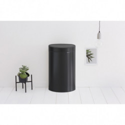 Brabantia Touch Bin New 649733 Trash Can, 40 L, Silent and Smooth Closing, Flat Back, Black