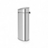 Cos de gunoi Brabantia Touch Bin New 649734, 40 l, Inchidere silentioasa si lina, Spate plat, Rezistent la amprente, Otel inoxidabil/mat