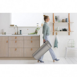 Cos de gunoi Brabantia Touch Bin New 649734, 40 l, Inchidere silentioasa si lina, Spate plat, Rezistent la amprente, Otel inoxidabil/mat