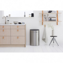 Cos de gunoi Brabantia Touch Bin New 649734, 40 l, Inchidere silentioasa si lina, Spate plat, Rezistent la amprente, Otel inoxidabil/mat