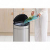 Cos de gunoi Brabantia Touch Bin New 649734, 40 l, Inchidere silentioasa si lina, Spate plat, Rezistent la amprente, Otel inoxidabil/mat
