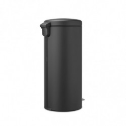 Κάδος με πεντάλ Brabantia NewIcon 649753, 30 l, Ομαλό κλείσιμο, Αντιολισθητική βάση, Σατινέ φινίρισμα, Σκούρο γκρι