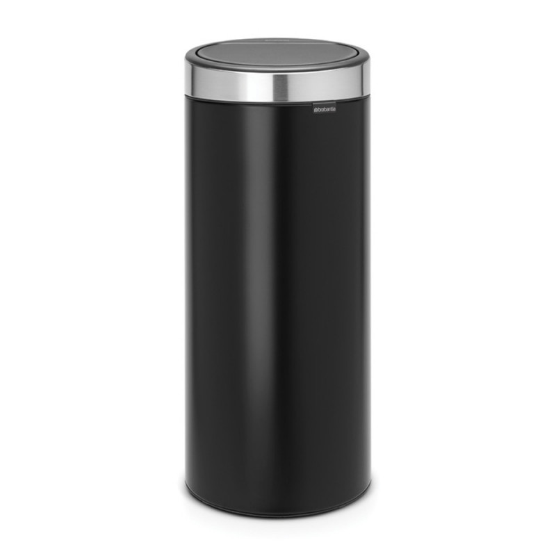 Κάδος Brabantia Touch Bin New 650009, 30 l, αθόρυβο και ομαλό κλείσιμο, μαύρο/inox