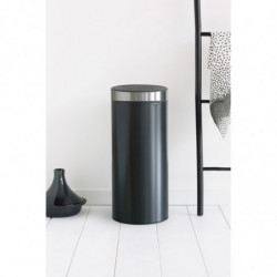 Кош за боклук Brabantia Touch Bin New 650009, 30 л, Безшумно и плавно затваряне, Черен/инокс