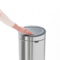 Кош за боклук Brabantia Touch Bin New 650009, 30 л, Безшумно и плавно затваряне, Черен/инокс