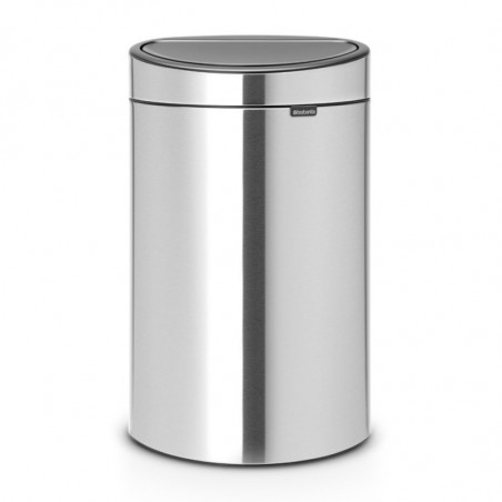 Кош за боклук Brabantia Touch Bin New Recycle 650527, 23+10 л, Безшумно и плавно затваряне, Плосък гръб, Устойчив на пръстови отпечатъци, Инокс/Мат