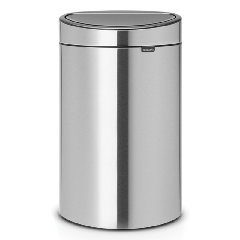 Brabantia Touch Bin New 650532, 40 l, αθόρυβο και ομαλό κλείσιμο, επίπεδη πλάτη, Inox/matt