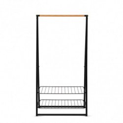 Многофункционална закачалка за дрехи Brabantia Linn 1008930, 2 рафта, Стомана, Черен